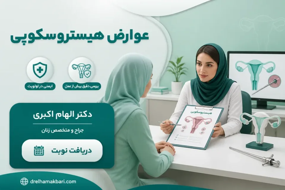 مشاوره پزشک با بیمار درباره خطرات و مراقبتهای هیستروسکوپی
