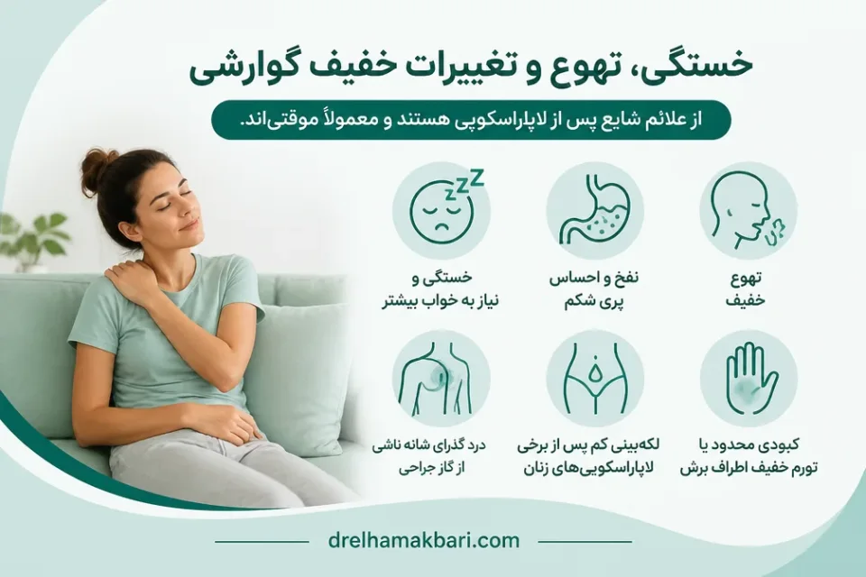 نمای توضیحی درباره خستگی، تهوع و تغییرات خفیف گوارشی